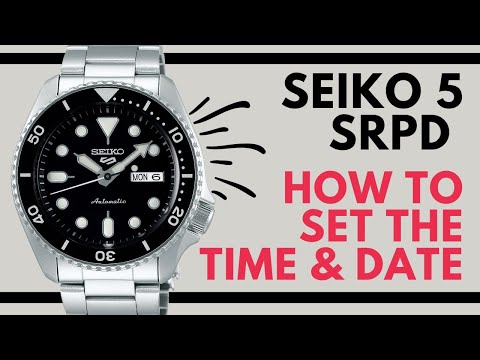 Видео: Как установить время и дату на часах Seiko 5 SRPD Automatic