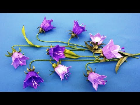 Видео: Ribbons flowers bells.DIY/Campanas flores de cintas/Колокольчики из лент