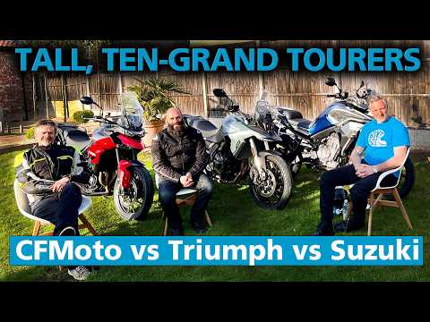 Видео: Лучший мотоцикл для активного отдыха (2024)? CFMoto 800MT Sport, Suzuki V-Strom 800RE, Triumph Ti...
