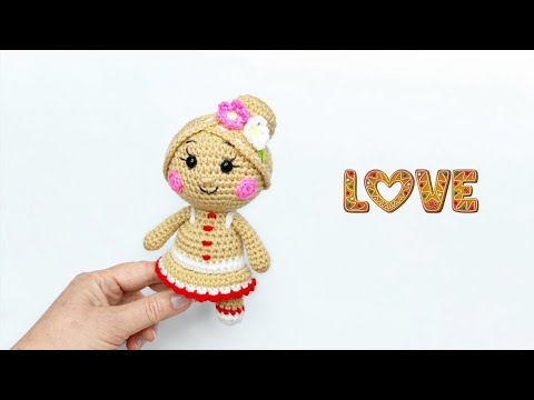 Видео: 🌸Как вязать Куклу - Пряничную девочку крючком 🌸 #amigurumi #crochet