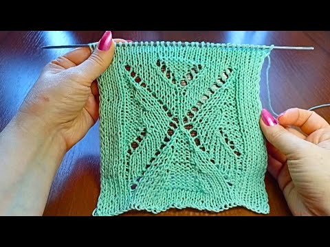 Видео: 🦋 Узор "Ажурная бабочка" спицами + схема. Knitting pattern ""An openwork butterfly " + scheme.