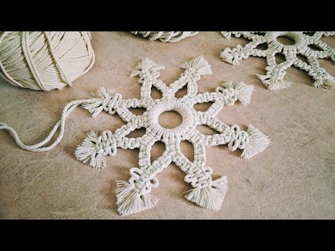 Видео: Снежинка в технике макраме