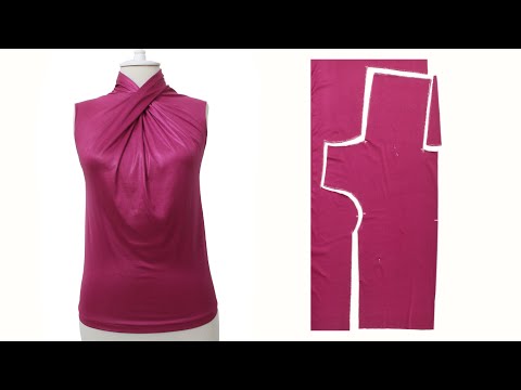 Видео: Впервые на Youtube! 🔥 Очень простое шитье и кройка блузки с перекручиванием спереди без узоров