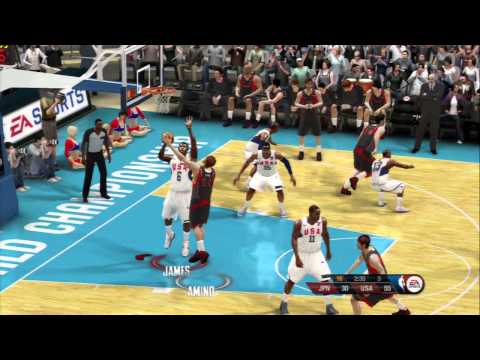 Видео: NBA Live 10 — турнир ФИБА США против Японии, 6 минут, уровень сложности «Суперзвезда»