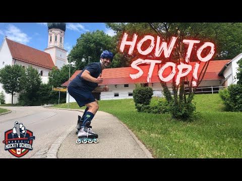 Видео: Как останавливаться на роликовых коньках: урок для начинающих!