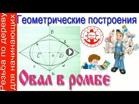 Видео: Овал в ромбе. Геометрические построения.