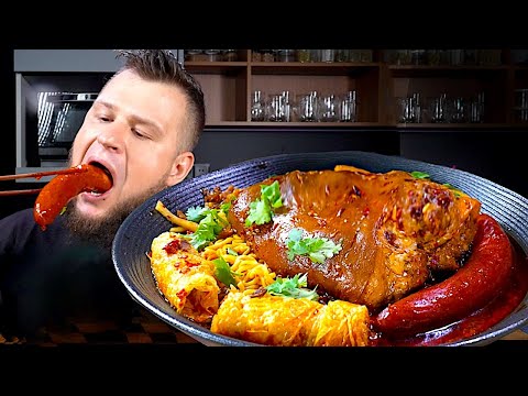 Видео: МЕГА РАМЕН С РУЛЬКОЙ И КОЛБАСОЙ, СУП КИТАЙСКИЙ СТИЛЬ,  ASMR MUKBANG, АСМР МУКБАНГ, 먹방, 大食い, たべる, 谢尔盖