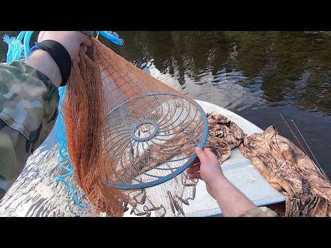 Видео: Кастинговая сеть, заброс с лодки. Американского типа с кольцом капроновая. ловля налимов.