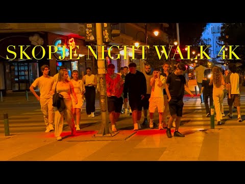 Видео: SKOPJE NIGHT WALKING TOUR 4K | НОЌНА ПРОШЕТКА НИЗ СКОПЈЕ