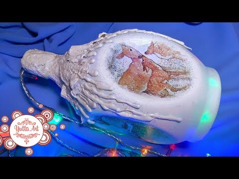 Видео: 🎄Новогодний ночник из бутылки. Мастер-класс от Ютты Арт. Декор из целлюлозных упаковок от яиц❄️