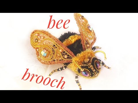 Видео: Beaded bee brooch/Beaded bumblebee/Beaded honey bee/Beaded brooch/Брошь ПЧЕЛА из бисера и бусин