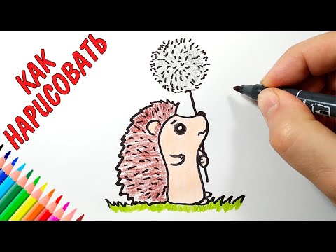 Видео: ЕЖИК С ОДУВАНЧИКОМ, Простой летний рисунок