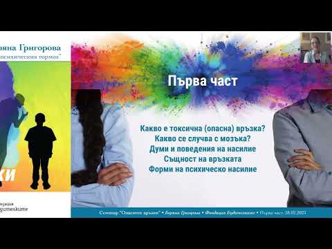 Видео: 1. Опасни Връзки. Първи семинар от серията #НеСиСама семинари с психотерапевтката Боряна Григорова
