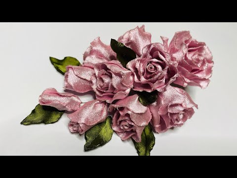 Видео: МК Розы из лент 🥀🥀🥀. DIY Ribbon roses 🌹
