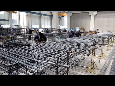 Видео: Процесс соединения колонн с колоннами «прогона». Корейский завод сборных железобетонных изделий