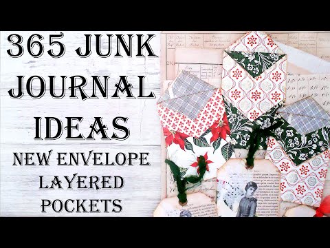 Видео: Еще одна НОВАЯ идея: самодельный конверт-эфемера для дневника, карман на Рождество, итальянский в...