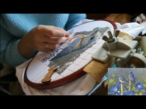 Видео: ВЫШИВКА КРЕСТИКОМ/МОТИВАЦИЯ НА ВЫШИВКУ/ПАРА ПТИЦ/АННА АНАНЧИК