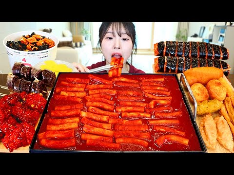 Видео: ASMR MUKBANG| Острые токпокки, кимбап с сыром Синджон, сырный хот-дог, приправленная курица.
