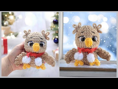 Видео: Сова без пришивных деталей крючком из плюшевой пряжи 🦉crocheted owl tutorial 🦉gehäkelte Eule