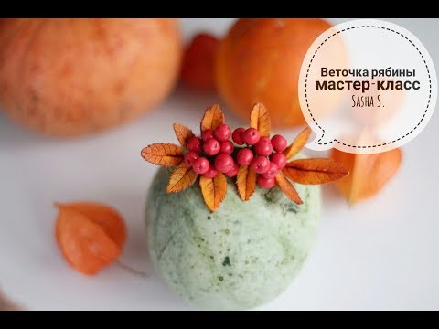 Видео: Мастер-класс: Веточка рябины из полимерной глины FIMO/polymer clay tutorial