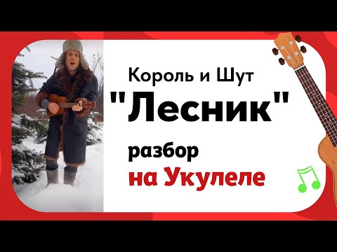 Видео: Укулеле. Король и Шут "Лесник". Аккорды и 3 уровня сложности боя