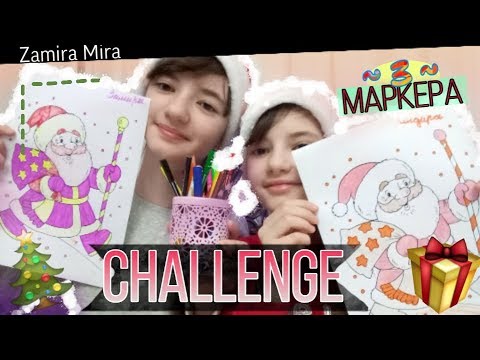 Видео: НОВОГОДНИЙ ЧЕЛЛЕНДЖ 3 Цвета🎄///3 МАРКЕРА Challenge///Zamira Mira///Замира Мира