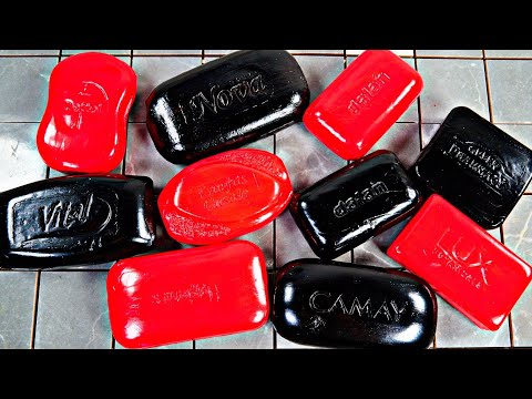 Видео: ASMR SOAP.❤️🖤 Резка сухого мыла. Satisfying video. Painted soap cutting @ASMRSOAPUK ❤️🖤