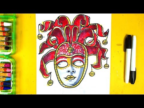 Видео: Венецианская Маска как нарисовать Маску Венеция от РыбаКит