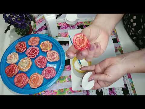 Видео: Очень красивые розы из ватных дисков!