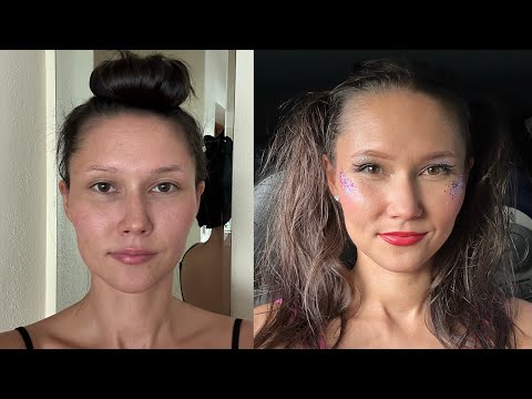 Видео: Яркий макияж на зумбу тренировку 80х💄 