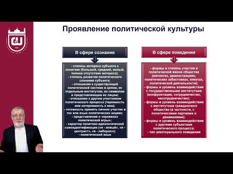 Видео: Лекция 8  Политическая культура