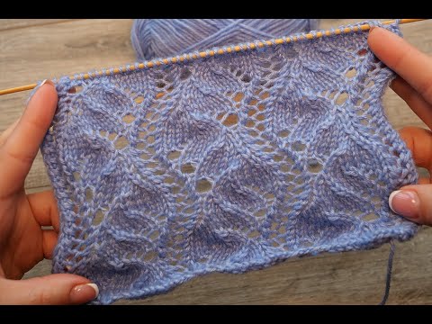 Видео: Узор «Воздушное кружево» спицами ☁ «Air Lace» knitting Pattern