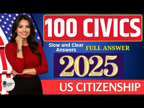 Видео: Вопросы и ответы по основам гражданства USCIS 100 (выборочно) для подготовки к собеседованию на п...