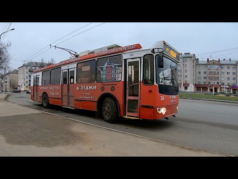 Видео: Костромской троллейбус, маршрут №2 (ж/д Вокзал - Троллейбусное депо)