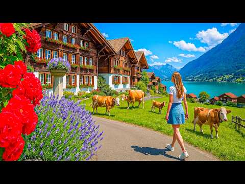 Видео: Весна в самой красивой швейцарской деревне 🇨🇭 Швейцария 4K