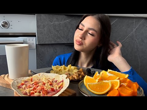 Видео: МУКБАНГ РОЖКИ С КУРИЦЕЙ, ПИЦЦА НА ЛАВАШЕ 🔥