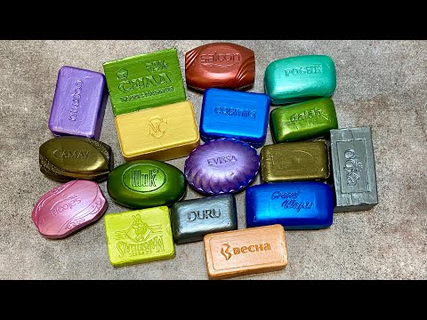 Видео: ASMR Soap/ cutting dry paint soap/ резка сухого крашенного мыла