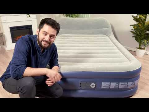 Видео: Надувной матрас с изголовьем Bestway Tritech SleekFlow