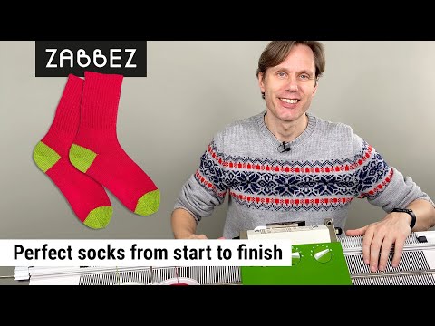 Видео: Вязание носков на двухфонтурной вязальной машине / Passap Duomatic 80