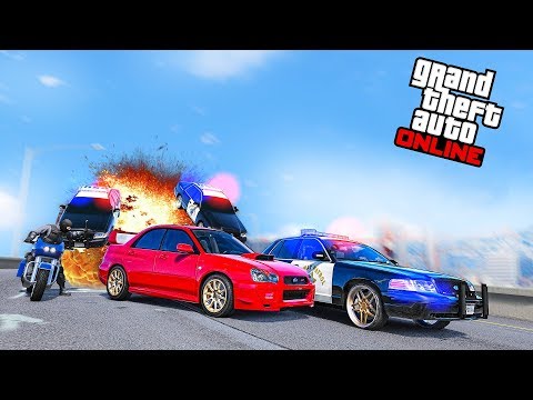 Видео: Полицейская Погоня за Subaru WRX STI в GTA 5 Online! Полицейские Догонялки в ГТА 5!