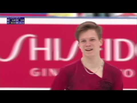 Видео: Второй идеальный прокат 17-летнего Евгения Семененко на командном ЧМ по фигурному катанию