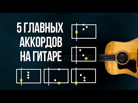Видео: 5 главных аккордов на гитаре C, G, E, A, D | Урок 4. Уроки гитары для начинающих