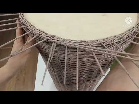 Видео: Столик-корзина из бумажной лозы.