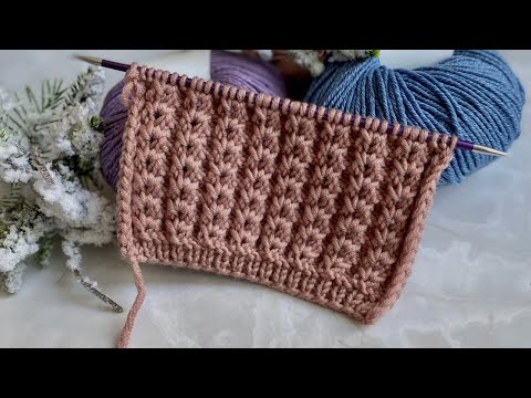 Видео: КРАСИВЫЙ РЕЛЬЕФНЫЙ УЗОР ДЛЯ ШАПОК И СВИТЕРОВ | BEAUTIFUL KNITTING PATTERN