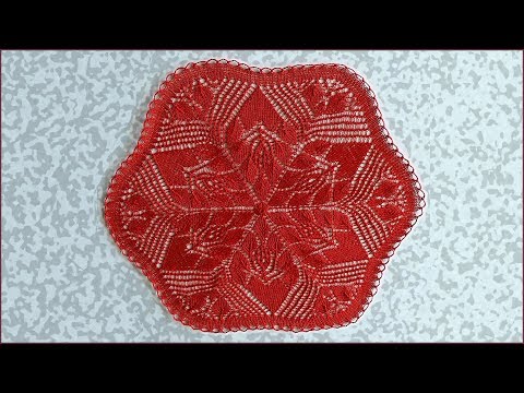 Видео: Салфетка спицами. МК вязания салфетки спицами. Часть 1.