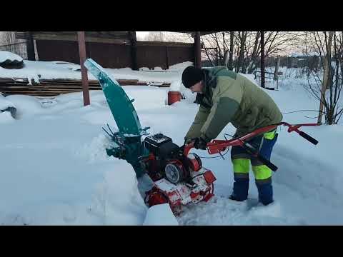 Видео: Снегоуборочная приставка СМ 600 замена ведомого шкива на 110мм и какой результат!