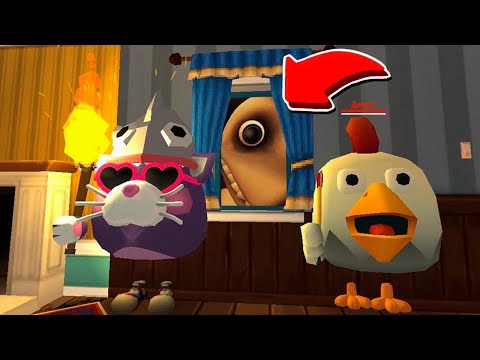 Видео: 😱 ЧЕЛОВЕК ЗА ОКНОМ Проник в Наш ДОМ в Чикен Ган! Chicken gun  #3