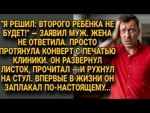 Видео: Муж запретил второго ребёнка, но конверт из клиники заставил его рухнуть и заплакать...