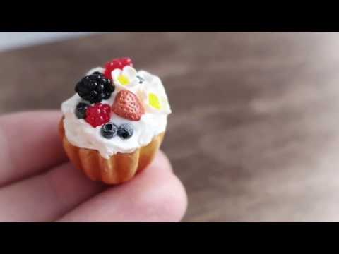 Видео: Весенний капкейк/Spring cupcake from polymer clay. Tutorial. Minuature.