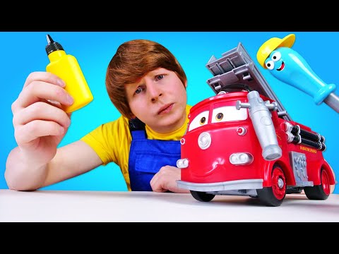 Видео: Ремонт машин у Саши: у Реда засорился насос! Развивающие видео про Тачки в автомастерской